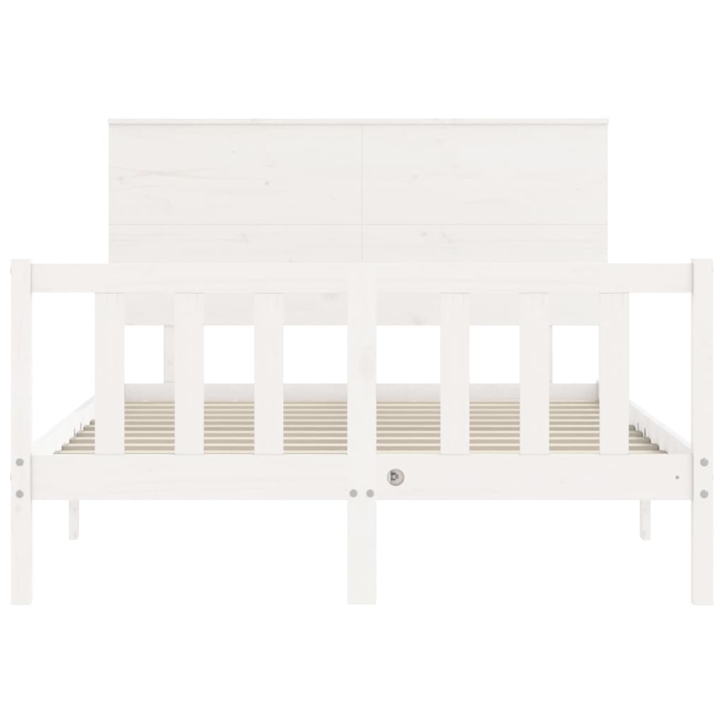 Cadre de lit sans matelas blanc 140x200 cm bois de pin massif