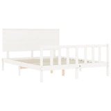 Cadre de lit sans matelas blanc bois de pin massif