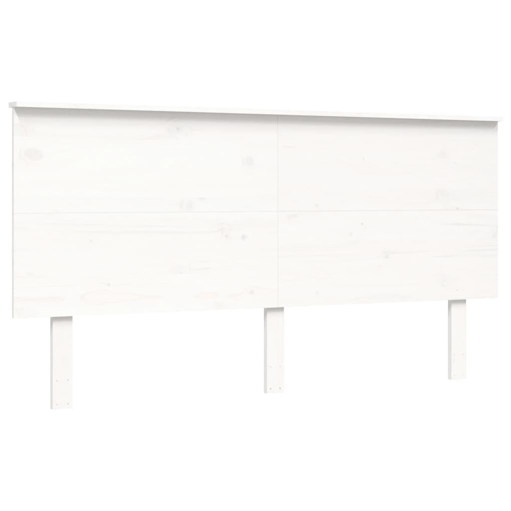 Cadre de lit sans matelas blanc bois de pin massif