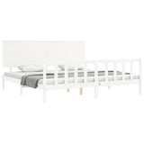 Cadre de lit sans matelas blanc bois massif de pin