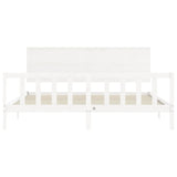 Cadre de lit sans matelas blanc bois massif de pin