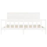 Cadre de lit sans matelas blanc 200x200 cm bois massif de pin