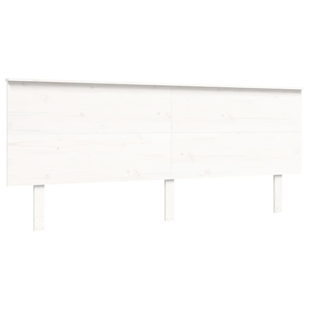 Cadre de lit sans matelas blanc 200x200 cm bois massif de pin