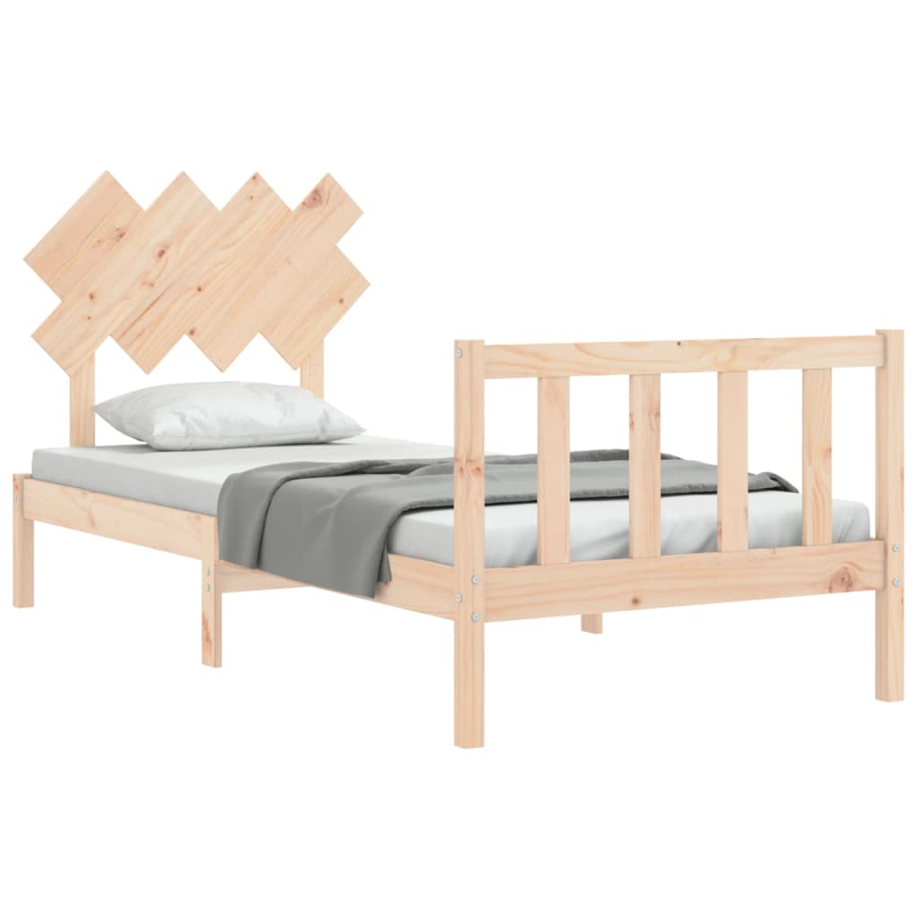 Bed frame without mattress solid pine wood