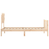 Bed frame without mattress solid pine wood