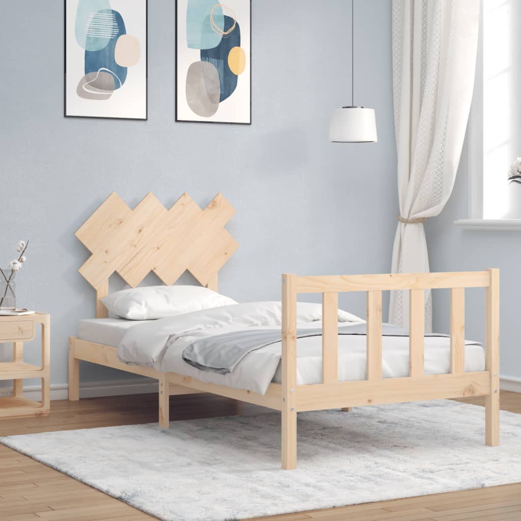 Bed frame without mattress solid pine wood