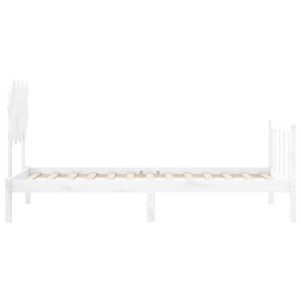 Cadre de lit sans matelas blanc bois de pin massif