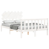 Bed frame without mattress white solid pine wood