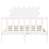 Bed frame without mattress white solid pine wood