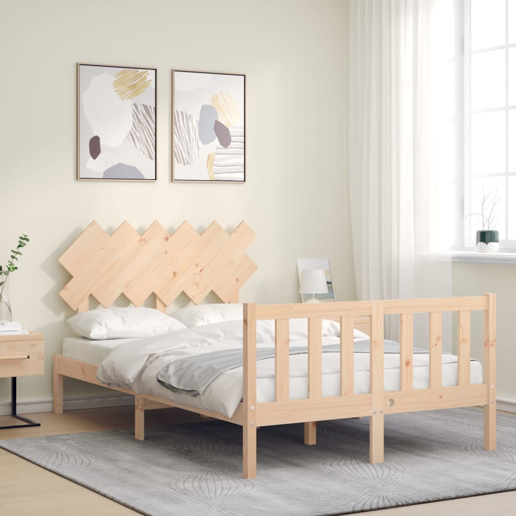 Bed frame without mattress solid pine wood