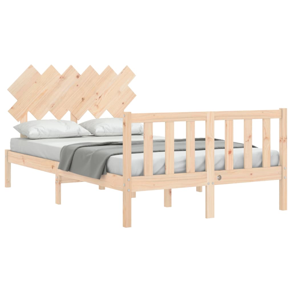 Bed frame without mattress solid pine wood