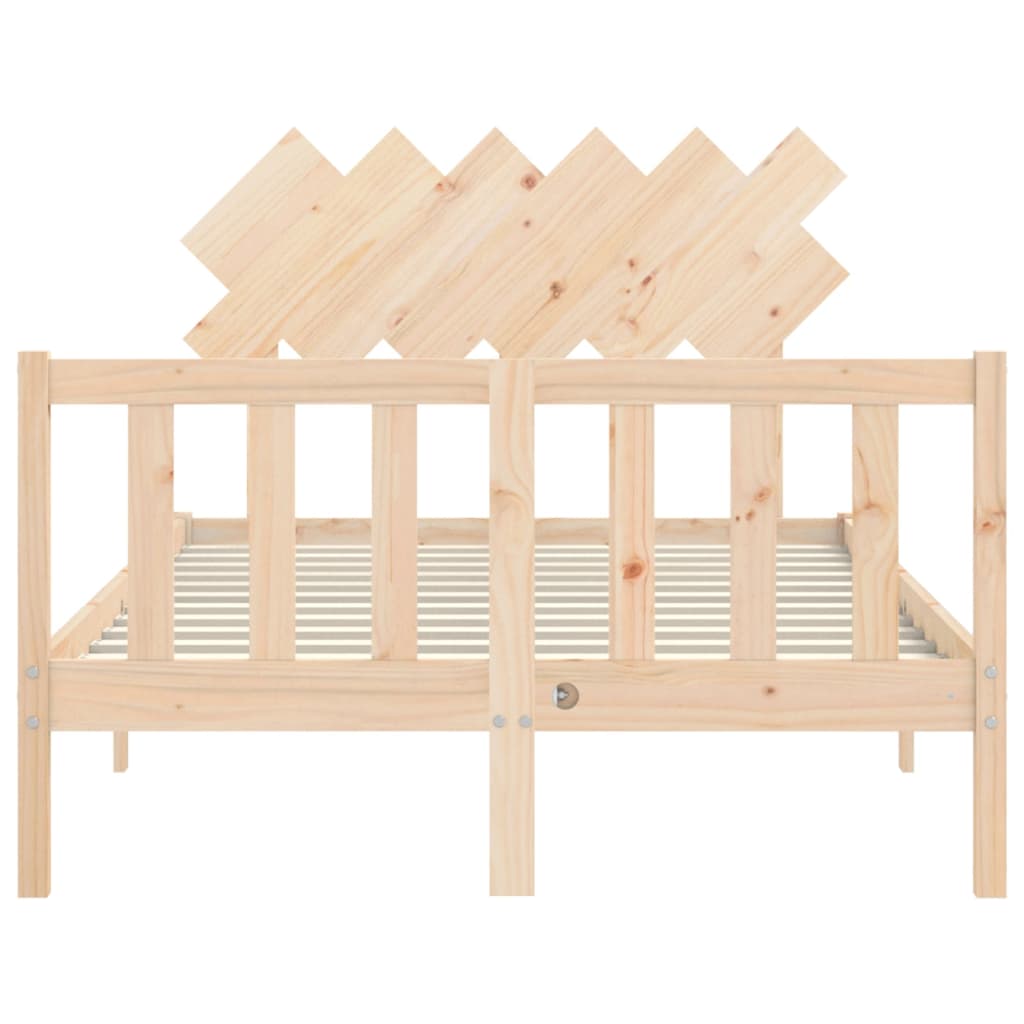 Bed frame without mattress solid pine wood