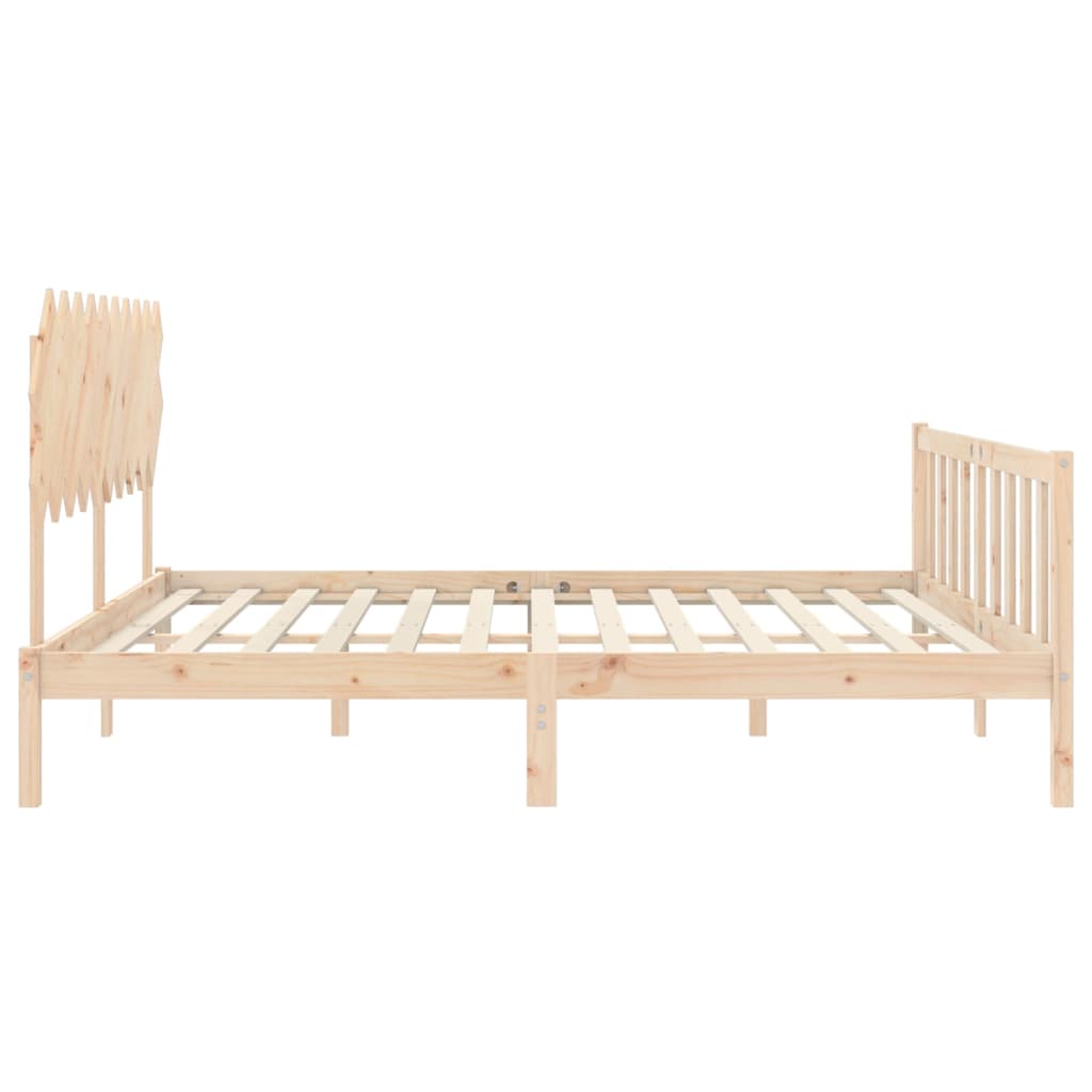 Bed frame without mattress solid pine wood