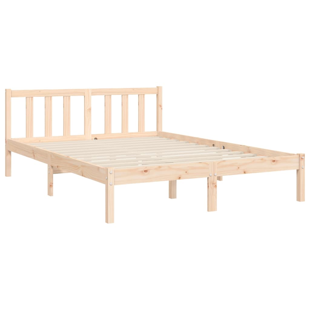 Bed frame without mattress solid pine wood