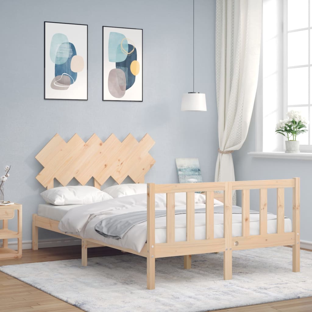 Bed frame without mattress solid pine wood