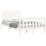 Cadre de lit sans matelas blanc bois de pin massif