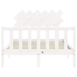 Cadre de lit sans matelas blanc bois de pin massif