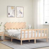 Bed frame without mattress 140x190 cm solid pine wood