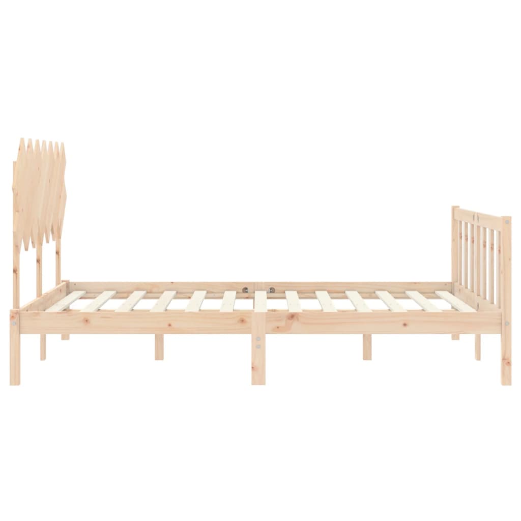 Bed frame without mattress 140x190 cm solid pine wood