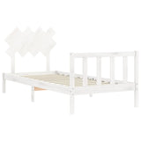 Cadre de lit sans matelas blanc 90x200 cm bois de pin massif