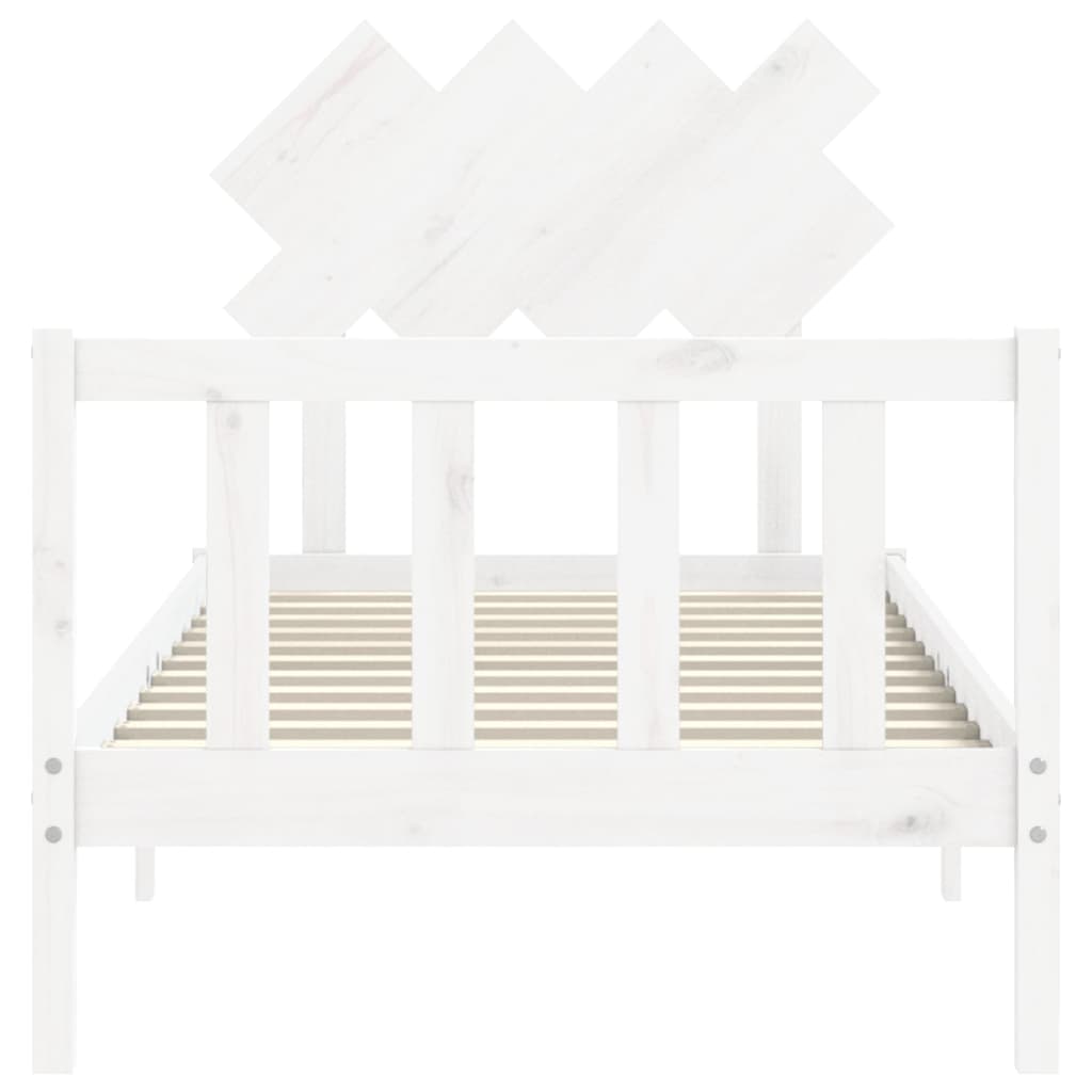 Cadre de lit sans matelas blanc 90x200 cm bois de pin massif