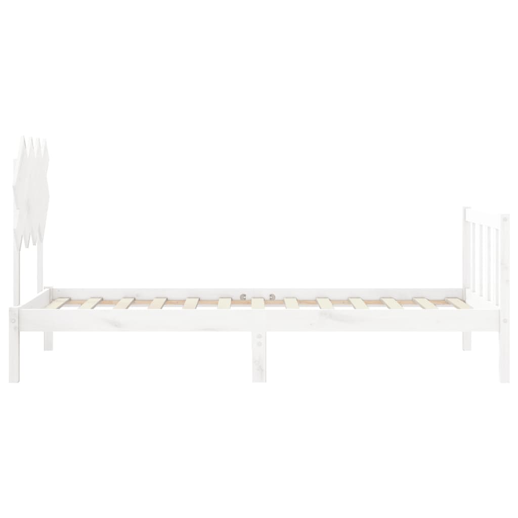 Cadre de lit sans matelas blanc 90x200 cm bois de pin massif