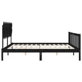 Cadre de lit sans matelas noir 120x200 cm bois de pin massif