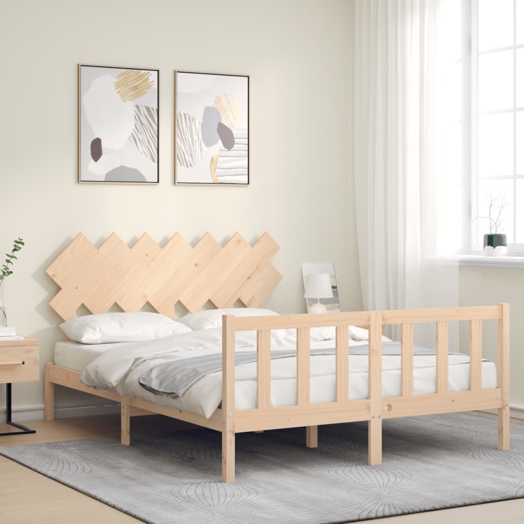 Cadre de lit sans matelas 140x200 cm bois massif de pin