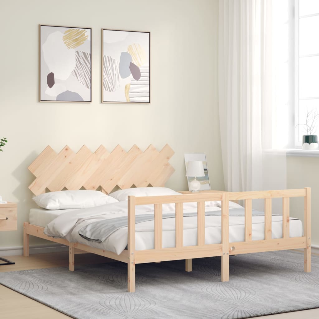 Cadre de lit sans matelas 160x200 cm bois massif de pin