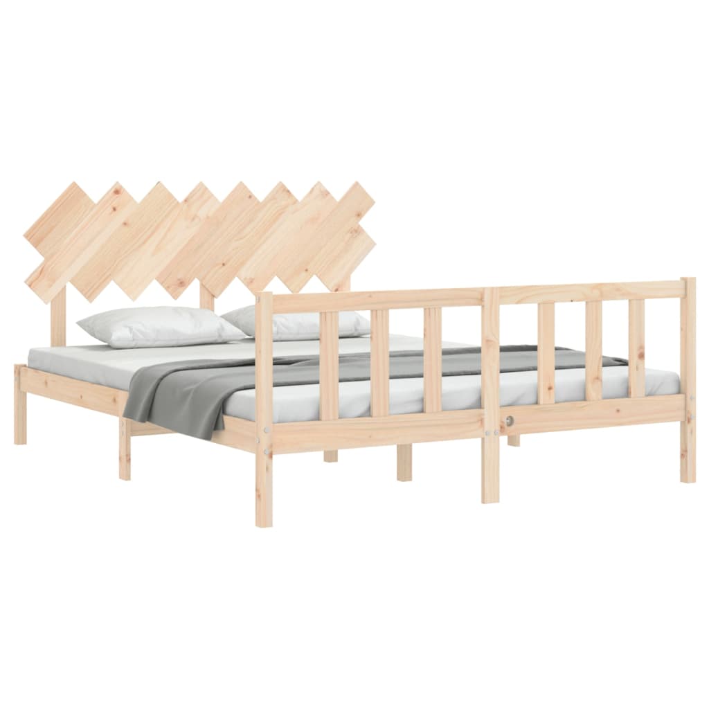 Cadre de lit sans matelas 160x200 cm bois massif de pin