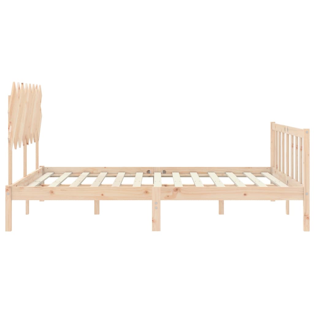 Bed frame without mattress 160x200 cm solid pine wood