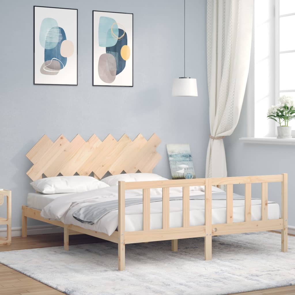 Cadre de lit sans matelas 160x200 cm bois massif de pin