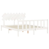 Cadre de lit sans matelas blanc 160x200 cm bois de pin massif