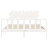 Cadre de lit sans matelas blanc 160x200 cm bois de pin massif