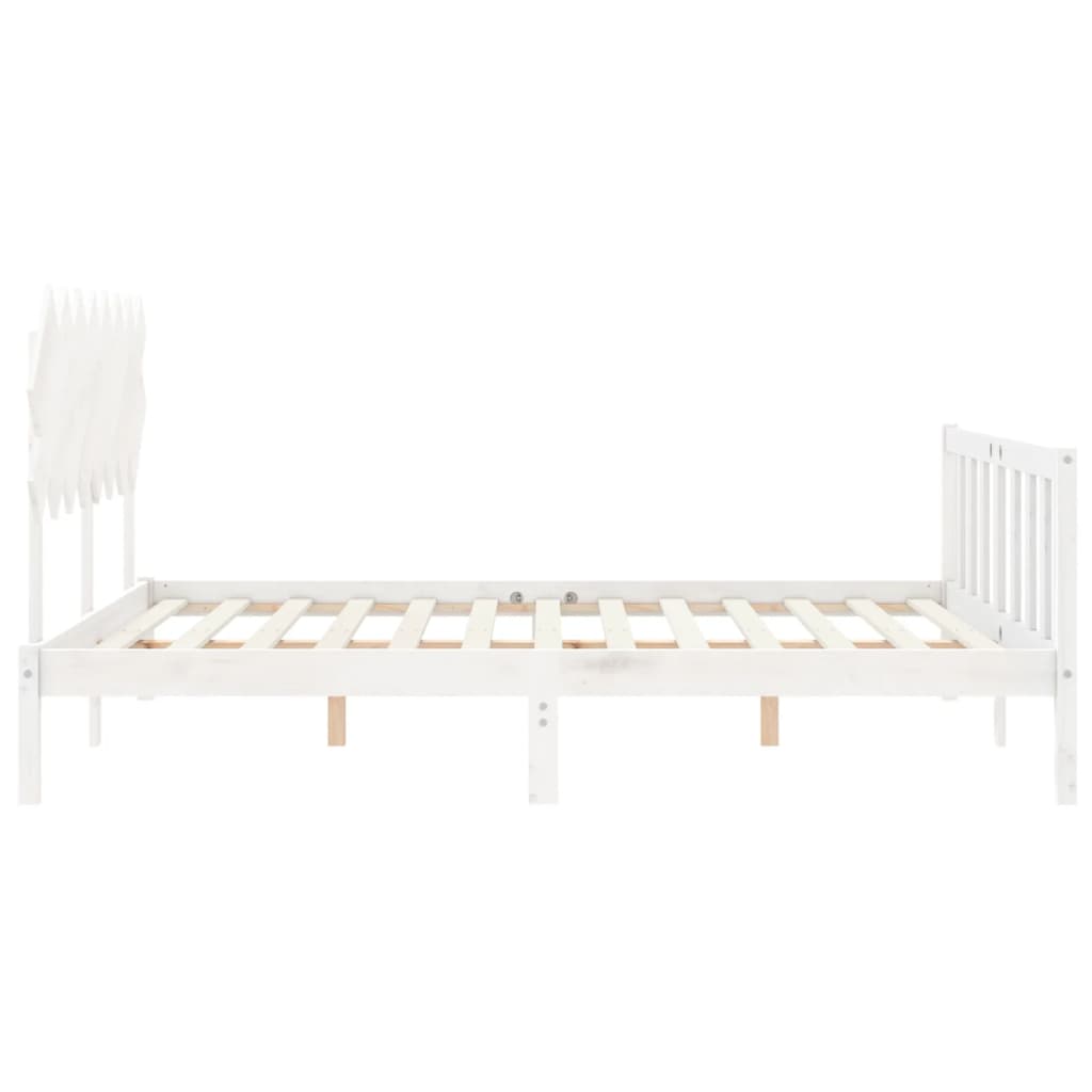 Cadre de lit sans matelas blanc 160x200 cm bois de pin massif