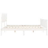 Cadre de lit sans matelas blanc 200x200 cm bois massif de pin