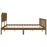 Cadre de lit sans matelas marron miel 200x200cm bois pin massif