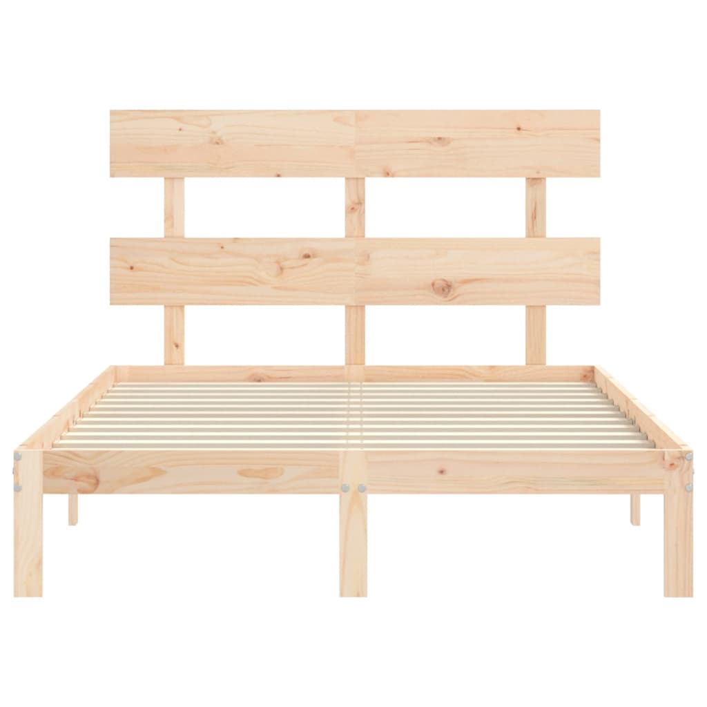 Bed frame without mattress 140x190 cm solid pine wood