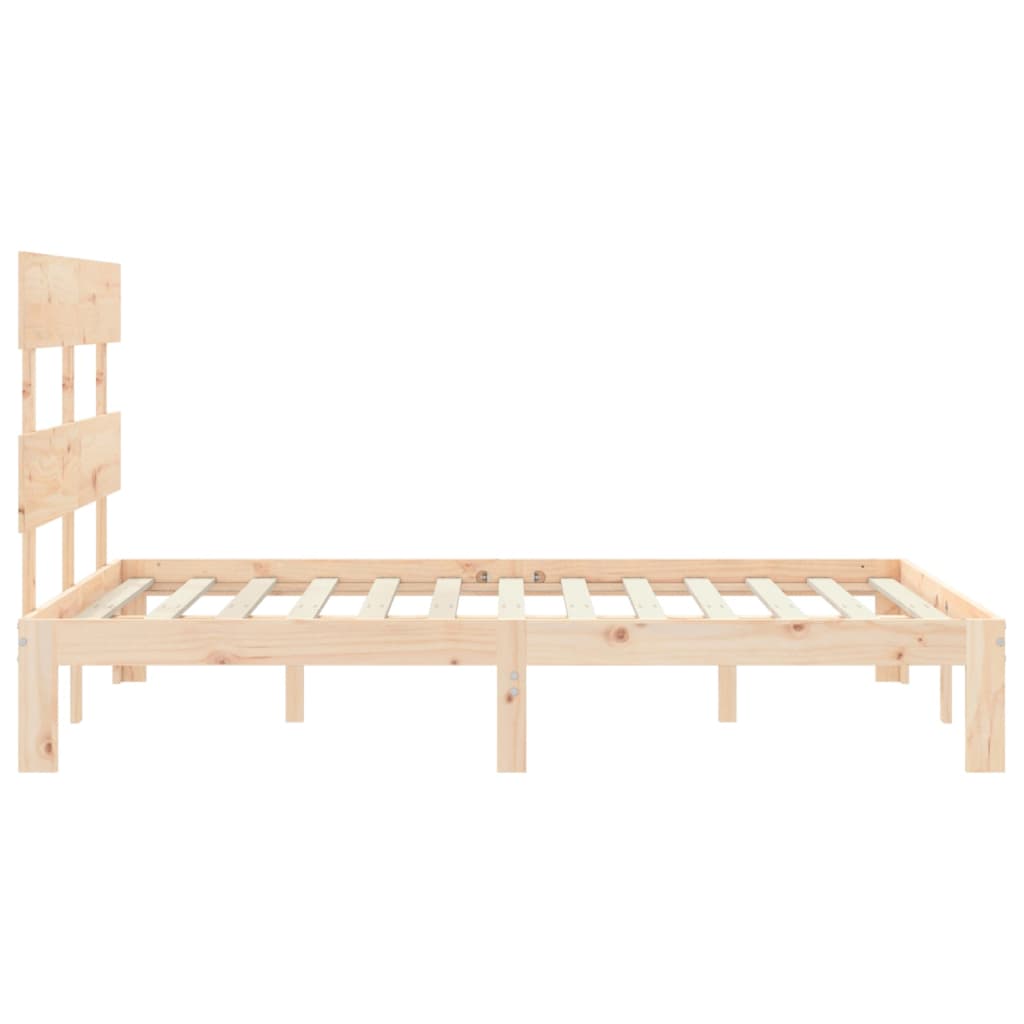 Bed frame without mattress 140x190 cm solid pine wood