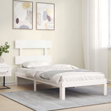 Cadre de lit sans matelas blanc 90x200 cm bois de pin massif