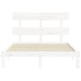 Cadre de lit sans matelas blanc 120x200 cm bois de pin massif