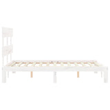 Cadre de lit sans matelas blanc 120x200 cm bois de pin massif