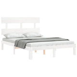 Cadre de lit sans matelas blanc 140x200 cm bois de pin massif