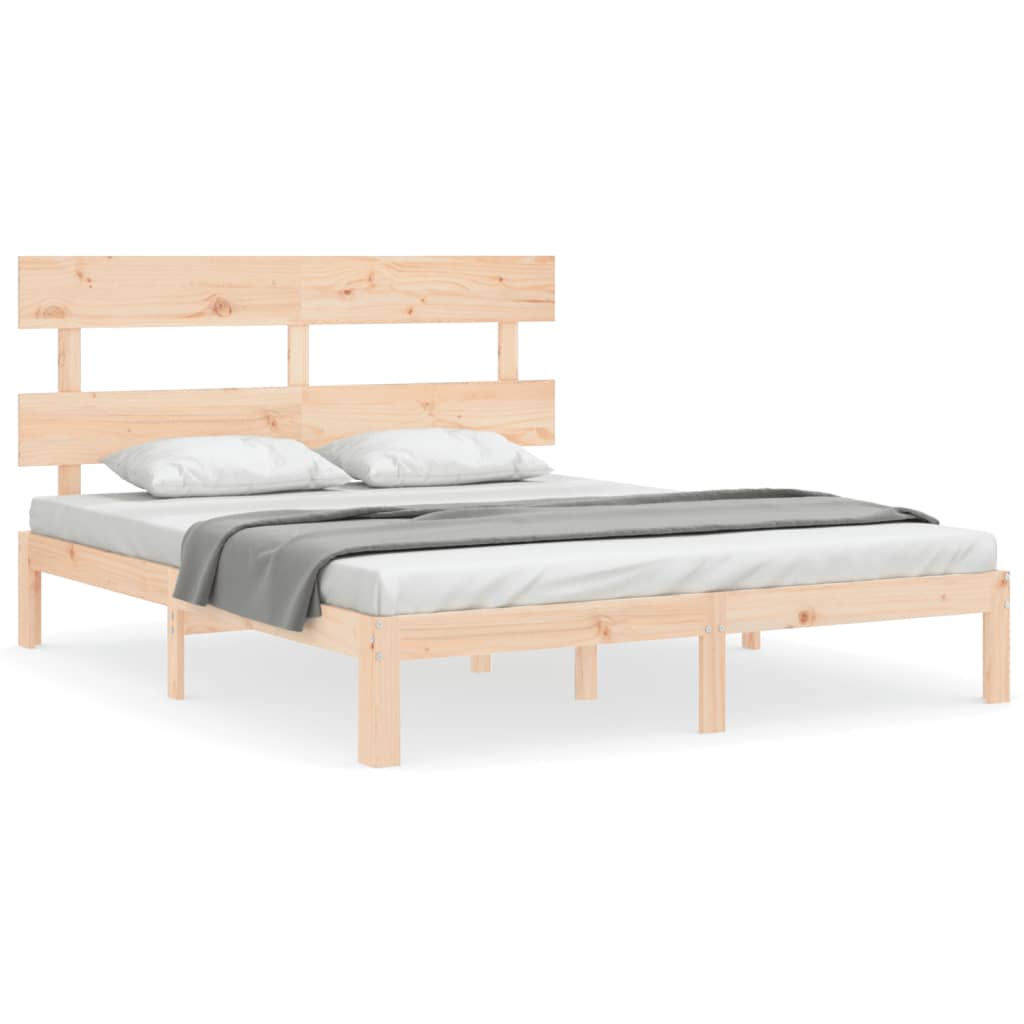 Bed frame without mattress 160x200 cm solid pine wood