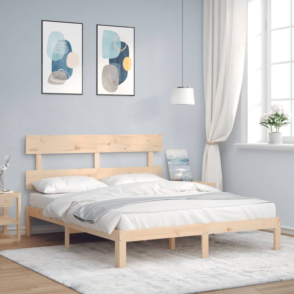 Bed frame without mattress 160x200 cm solid pine wood