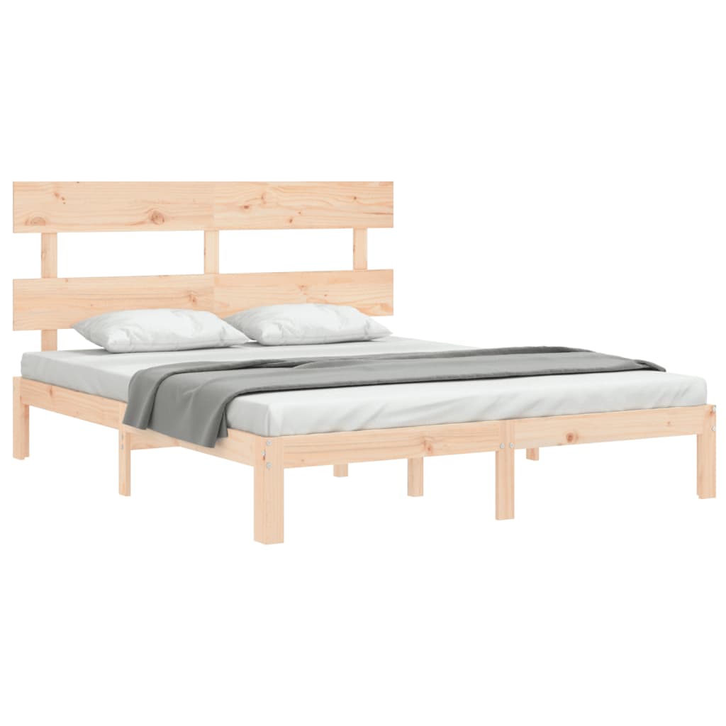 Bed frame without mattress 160x200 cm solid pine wood