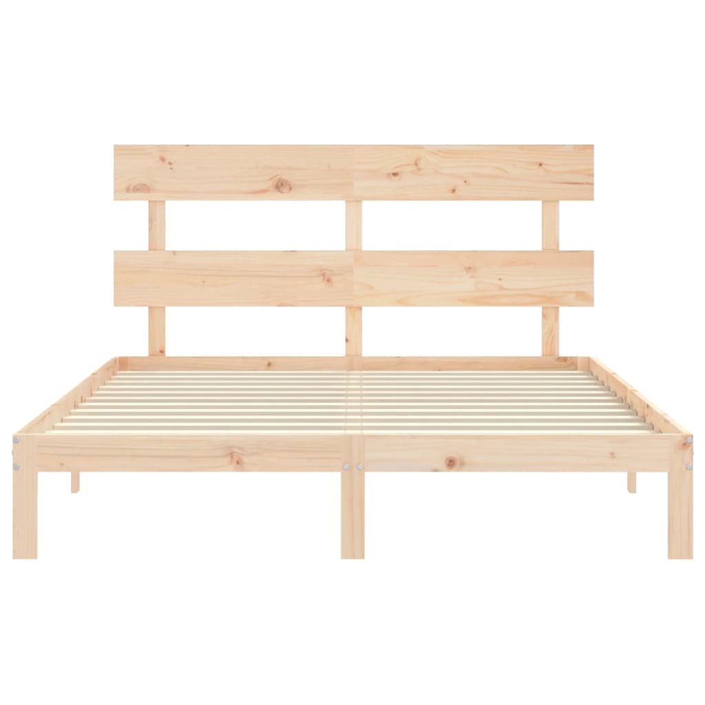 Bed frame without mattress 160x200 cm solid pine wood