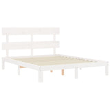 Cadre de lit sans matelas blanc 160x200 cm bois de pin massif