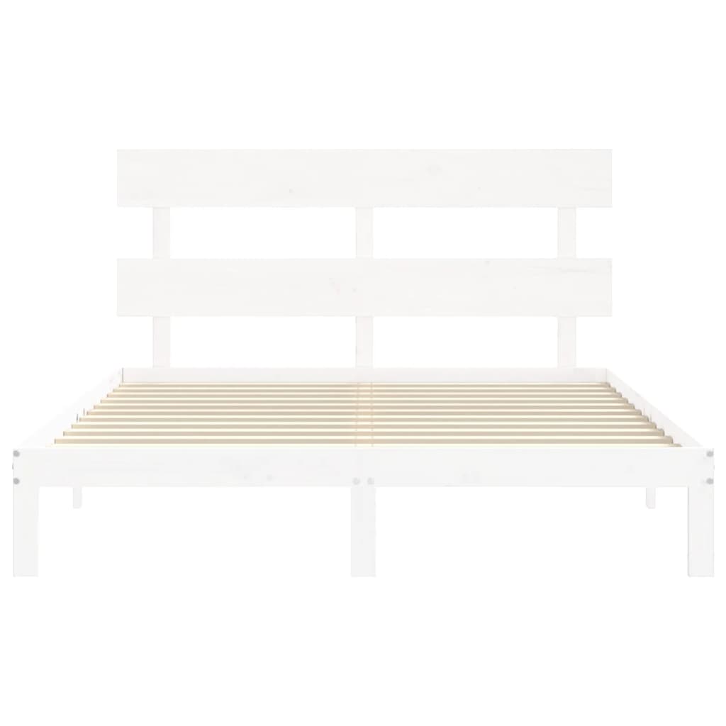 Cadre de lit sans matelas blanc 160x200 cm bois de pin massif