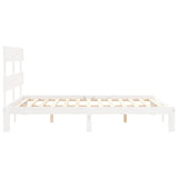 Cadre de lit sans matelas blanc 160x200 cm bois de pin massif